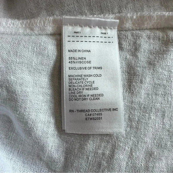 XS Ellen Tracy Linen Short-Sleeve White Blouse - Picture 5 of 6